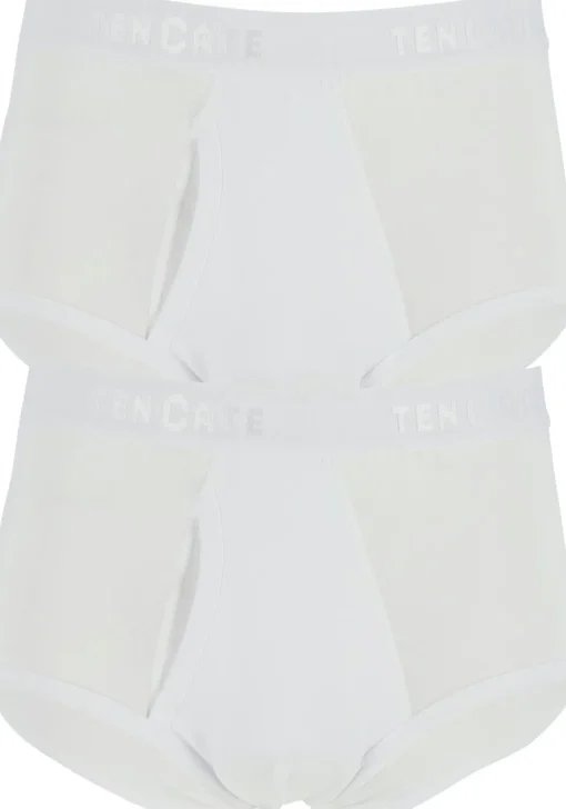 TEN CATE Basics men classic slip met gulp (2-pack), heren heupslips, wit