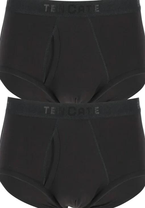 TEN CATE Basics men classic slip met gulp (2-pack), heren heupslips, zwart