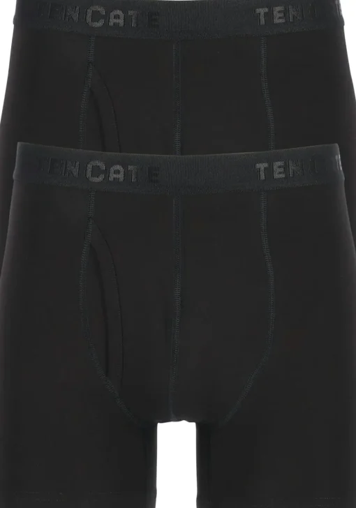TEN CATE Basics men classic shorts met gulp (2-pack), heren boxers normale lengte, zwart