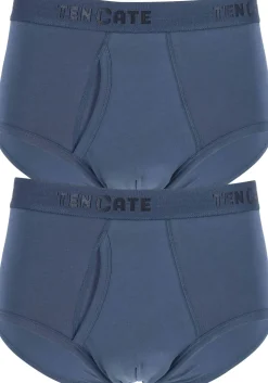TEN CATE Basics men classic slip met gulp (2-pack), heren heupslips, blauw