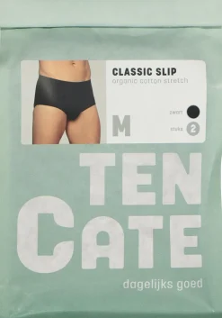 TEN CATE Basics men classic slip met gulp (2-pack), heren heupslips, zwart