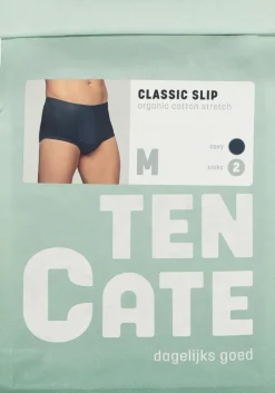TEN CATE Basics men classic slip met gulp (2-pack), heren heupslips, blauw