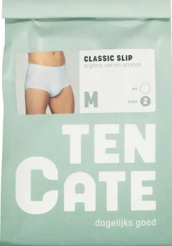 TEN CATE Basics men classic slip met gulp (2-pack), heren heupslips, wit