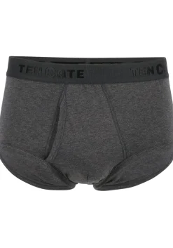 TEN CATE Basics men classic slip met gulp (2-pack), heren heupslips, antraciet grijs melange