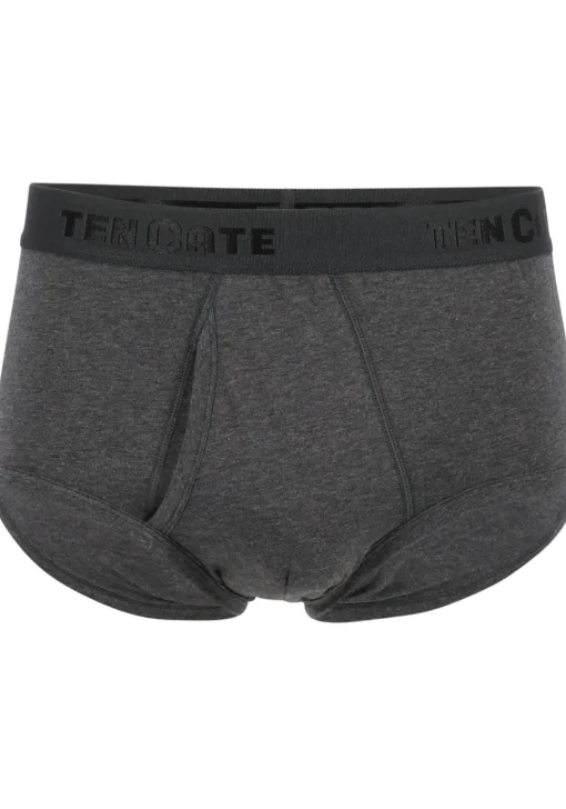 TEN CATE Basics men classic slip met gulp (2-pack), heren heupslips, antraciet grijs melange