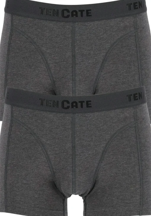 TEN CATE Basics men shorty (2-pack), heren boxers kort, antraciet grijs melange