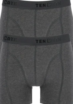 TEN CATE Basics men shorts (2-pack), heren boxers normale lengte, antraciet grijs melange