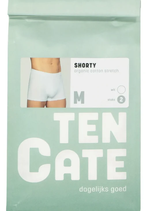 TEN CATE Basics men shorty (2-pack), heren boxers kort, wit