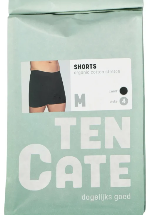 TEN CATE Basics men shorts (4-pack), heren boxers normale lengte, zwart