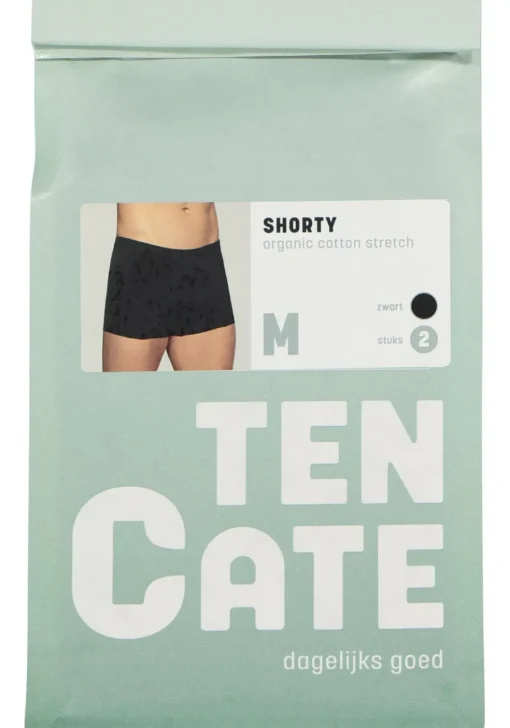 TEN CATE Basics men shorty (2-pack), heren boxers kort, zwart