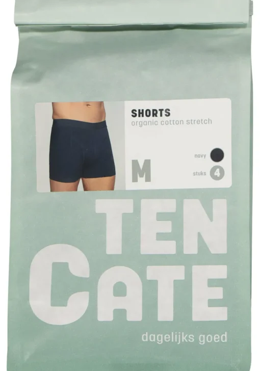 TEN CATE Basics men shorts (4-pack), heren boxers normale lengte, blauw