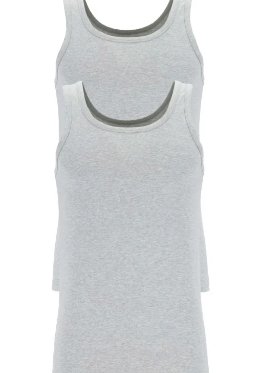 TEN CATE Basics men singlet (2-pack), heren hemden O-hals, grijs melange