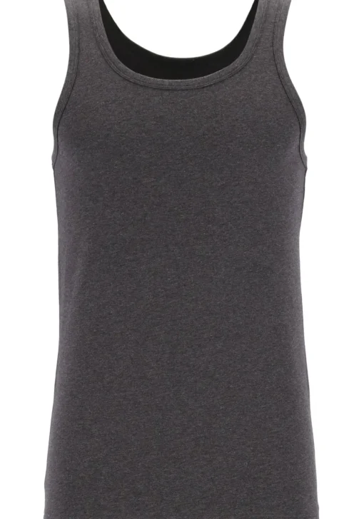 TEN CATE Basics men singlet (2-pack), heren hemden O-hals, antraciet grijs melange