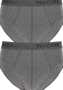 TEN CATE Basics men slip (2-pack), heren sportslips, antraciet grijs melange