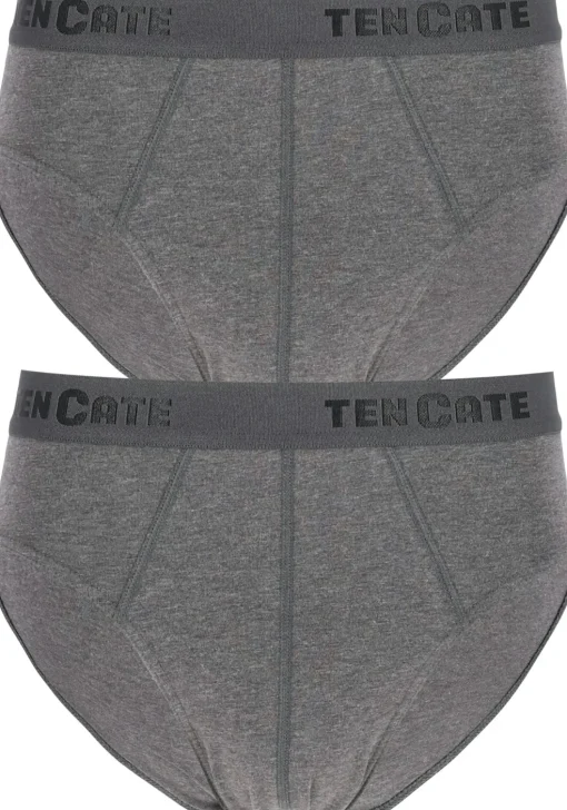 TEN CATE Basics men slip (2-pack), heren sportslips, antraciet grijs melange
