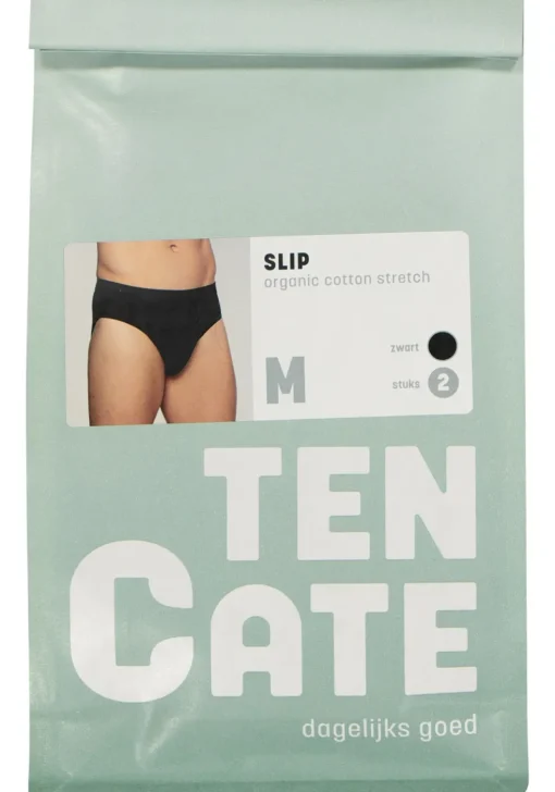 TEN CATE Basics men slip (2-pack), heren sportslips, zwart