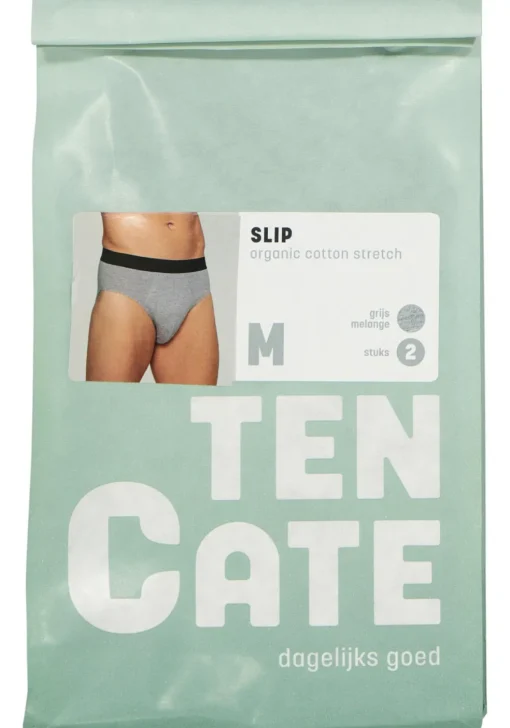 TEN CATE Basics men slip (2-pack), heren sportslips, grijs melange