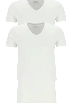 TEN CATE Basics men T-shirt (2-pack), heren T-shirts V-hals, wit
