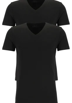 TEN CATE Basics men T-shirt (2-pack), heren T-shirts V-hals, zwart