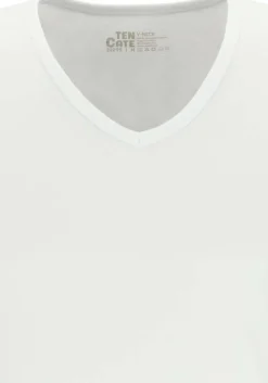 TEN CATE Basics men T-shirt (2-pack), heren T-shirts V-hals, wit