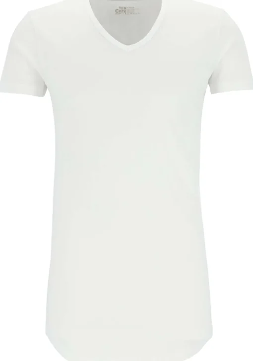 TEN CATE Basics men T-shirt (2-pack), heren T-shirts V-hals, wit