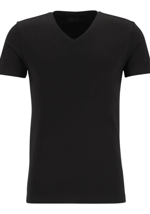 TEN CATE Basics men T-shirt (2-pack), heren T-shirts V-hals, zwart