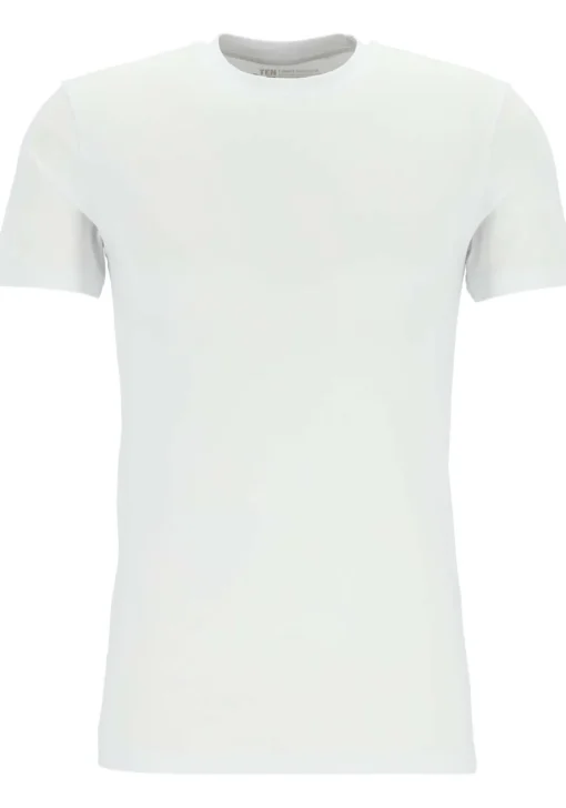 TEN CATE Basics men T-shirt (2-pack), heren T-shirts brede O-hals, wit