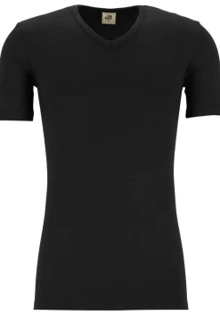 TEN CATE Thermo men V-neck, heren thermo T-shirt V-hals, zwart