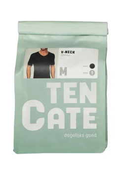 TEN CATE Thermo men V-neck, heren thermo T-shirt V-hals, zwart