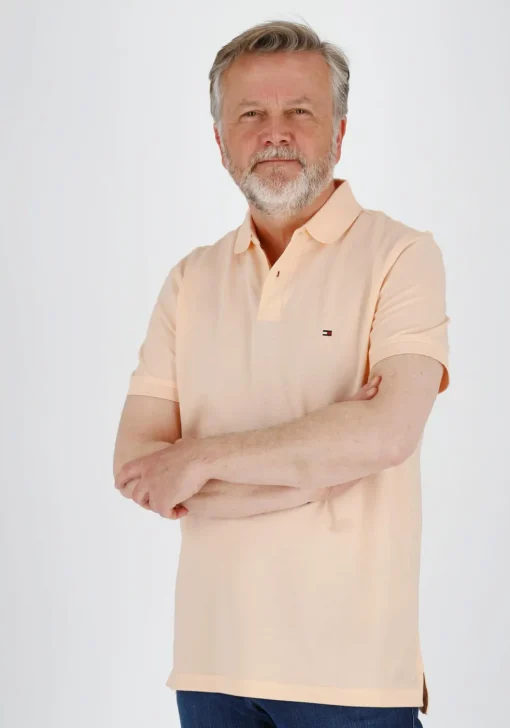 Tommy Hilfiger 1985 Regular Polo, heren poloshirt, licht zalm oranje