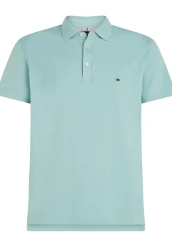 Tommy Hilfiger 1985 Slim Polo, heren poloshirt, licht aqua