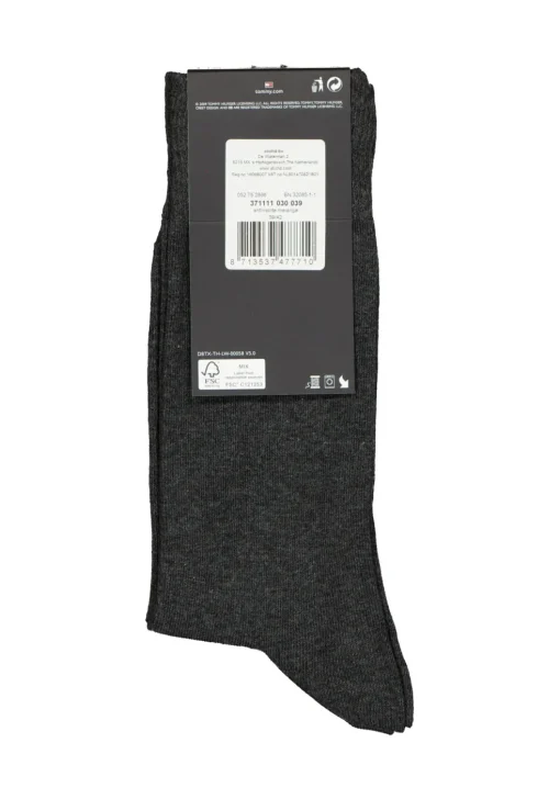 Tommy Hilfiger Classic Socks (2-pack), herensokken katoen, antraciet melange