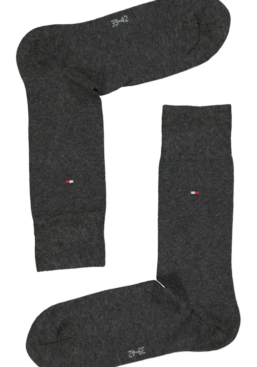 Tommy Hilfiger Classic Socks (2-pack), herensokken katoen, antraciet melange