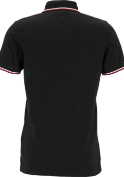 Tommy Hilfiger Core slim fit polo, heren polo met contrastbiezen, zwart