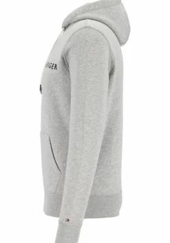 Tommy Hilfiger Core Tommy logo hoody, regular fit heren sweathoodie, grijs melange