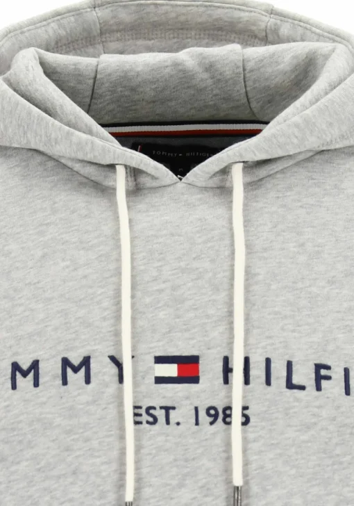 Tommy Hilfiger Core Tommy logo hoody, regular fit heren sweathoodie, grijs melange