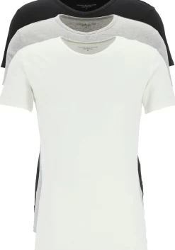 Tommy Hilfiger Cotton stretch T-shirts (3-pack), heren T-shirt V-hals, zwart, grijs en wit