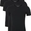 Tommy Hilfiger Cotton stretch T-shirts (3-pack), heren T-shirts O-hals, zwart