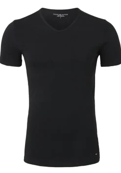 Tommy Hilfiger Cotton stretch T-shirts (3-pack), heren T-shirts V-hals, zwart