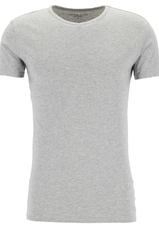 Tommy Hilfiger Cotton stretch T-shirts (3-pack), heren T-shirt V-hals, zwart, grijs en wit