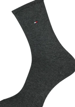 Tommy Hilfiger damessokken Casual (2-pack), uni katoen, antraciet melange