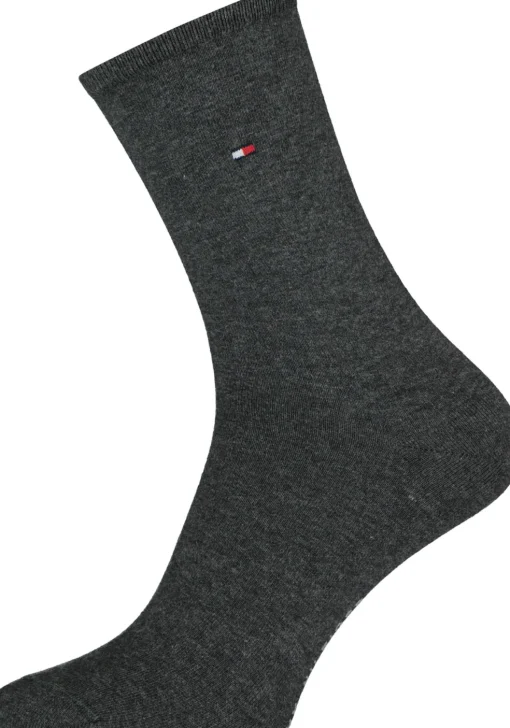Tommy Hilfiger damessokken Casual (2-pack), uni katoen, antraciet melange