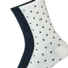 Tommy Hilfiger damessokken Dot (2-pack), uni en gestipt katoen, off white met blauw