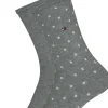 Tommy Hilfiger damessokken Dot (2-pack), uni en gestipt katoen, grijs met wit