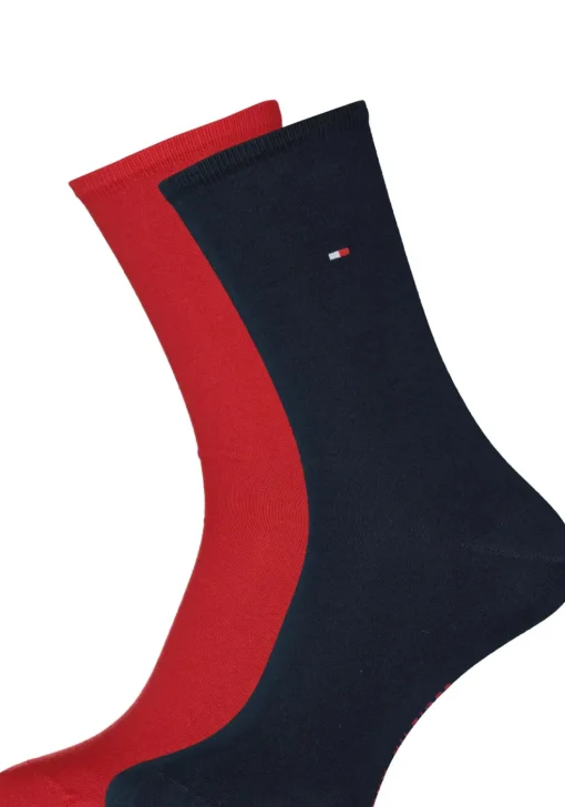 Tommy Hilfiger damessokken Casual (2-pack), uni katoen, Tommy rood en blauw