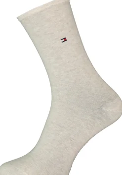 Tommy Hilfiger damessokken Dot (2-pack), uni en gestipt katoen, licht beige melange met wit