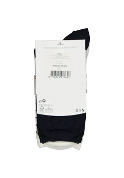 Tommy Hilfiger damessokken Small Stripe (2-pack), uni en gestreept katoen, off white met blauw