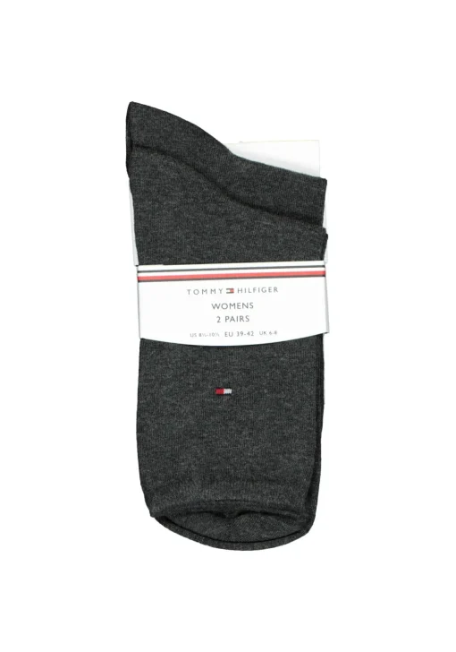 Tommy Hilfiger damessokken Casual (2-pack), uni katoen, antraciet melange