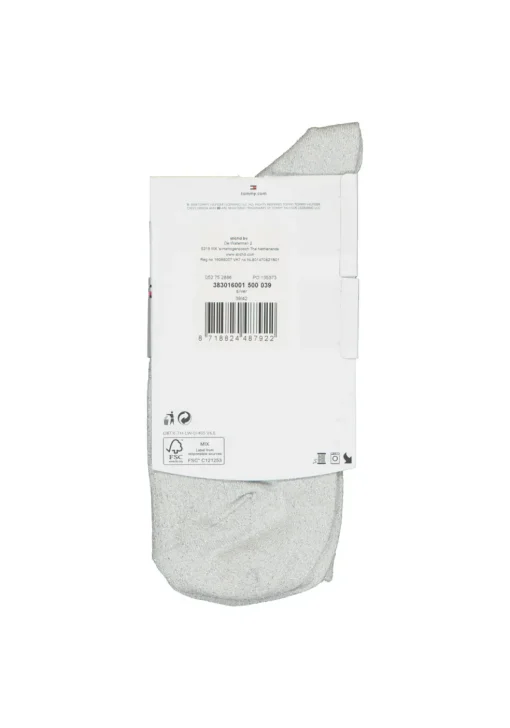 Tommy Hilfiger damessokken Glitter (1-pack), enkelhoog katoen met glitters, zilver