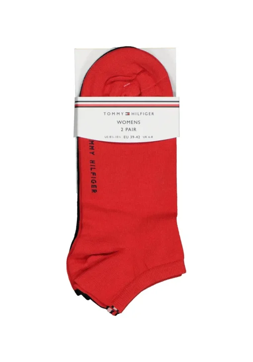 Tommy Hilfiger damessokken Sneaker (2-pack), korte enkelsok katoen, Tommy rood en blauw
